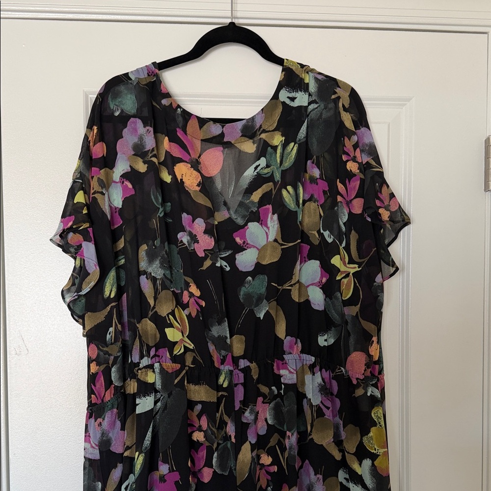 Ava & Viv Black Floral Maxi Dress with Multicolor Print - Picture 4 of 5
